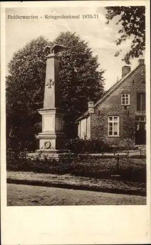 Ak Fedderwarden Kniphausen Wilhelmshaven, Kriegerdenkmal 1870/71