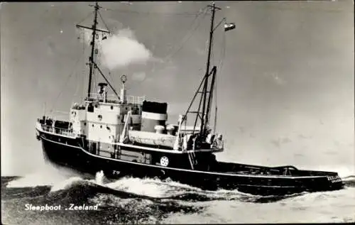 Ak Schleppboot Zeeland, Schlepper bei starkem Wellengang