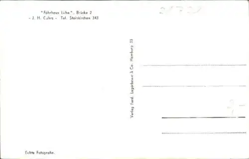 Ak Lühe Jork im Alten Land, Fährhaus Lühe J. H. Cohrs