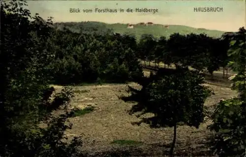 Ak Hamburg Harburg Hausbruch, Blick vom Forsthaus in die Haidberge