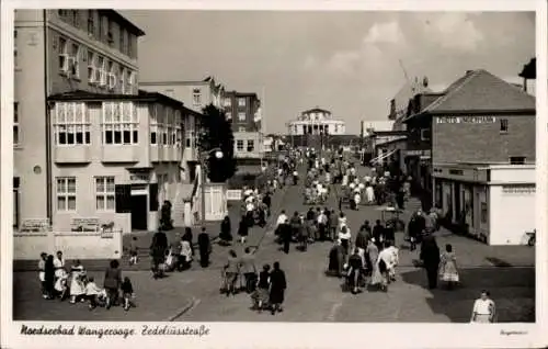 Ak Nordseebad Wangerooge in Ostfriesland, Zedeliusstraße, Passanten