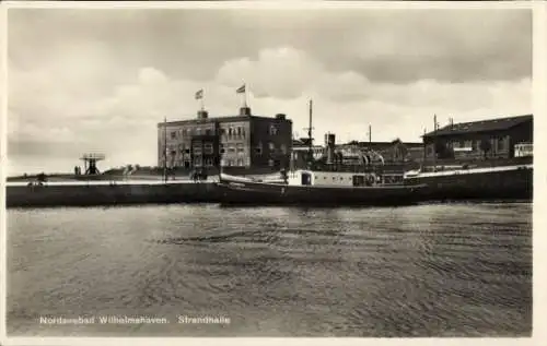 Ak Wilhelmshaven an der Nordsee, Blick zur Strandhalle