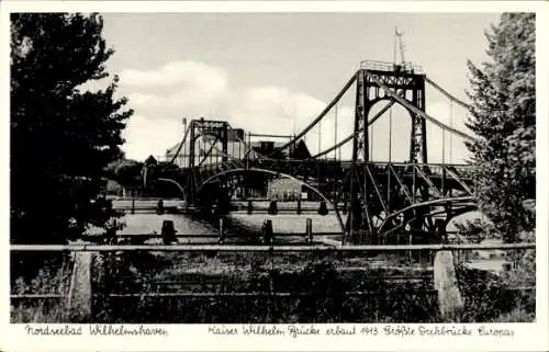 Ak Wilhelmshaven, Kaiser Wilhelm Brücke, Drehbrücke