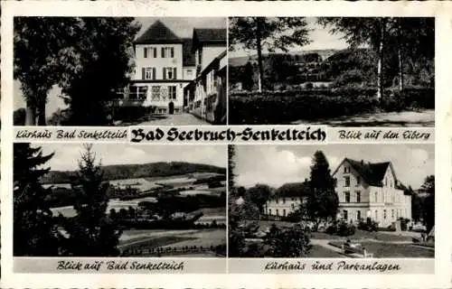 Ak Bad Seebruch Vlotho an der Weser, Bad Senkelteich, Kurhaus, Eiberg, Parkanlagen