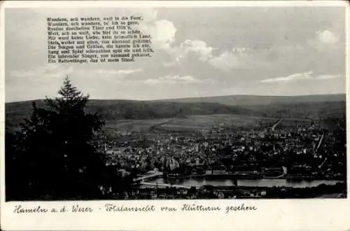 Ak Hameln an der Weser Niedersachsen, Totalansicht, Blick vom Klütturm