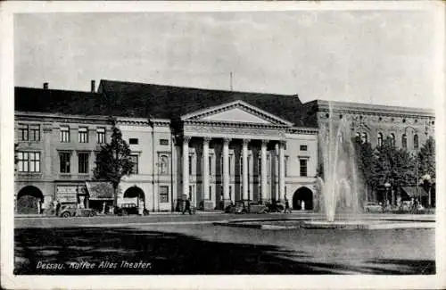 Ak Dessau in Sachsen Anhalt, Café, Altes Theater