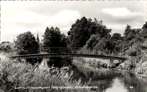 Ak Bad Fallingbostel Lüneburger Heide, Böhme, Brücke, Kirchturm