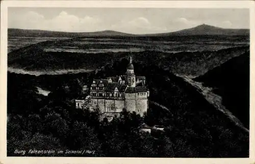 Ak Pansfelde Falkenstein im Harz, Burg Falkenstein, Selketal