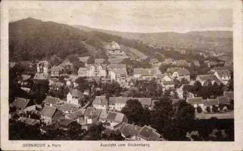 Ak Gernrode Quedlinburg im Harz, Teilansicht, Blick vom Stubenberg