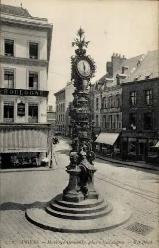 Ak Amiens Somme, Horloge Dewailly, place Gambetta