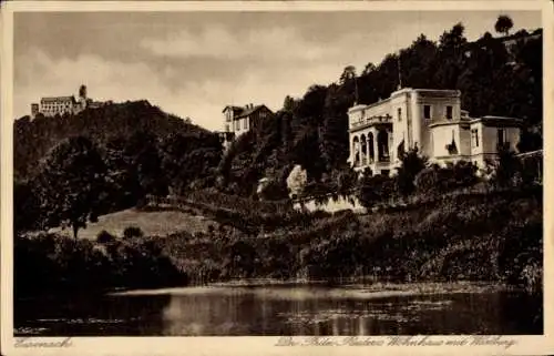 Ak Eisenach, Blick zu Dr. Reuters Wohnhaus, Wartburg