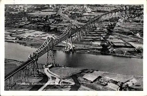 Ak Rendsburg in Schleswig Holstein, Luftaufnahme, Brücke