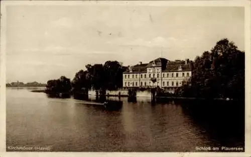 Ak Plaue Brandenburg an der Havel, Schloss am Plauer See, Burg Plau