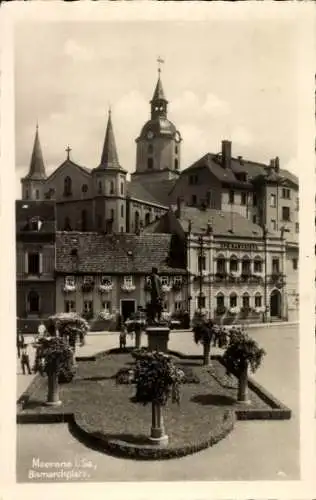 Ak Meerane Sachsen, Am Bismarckplatz, Denkmal