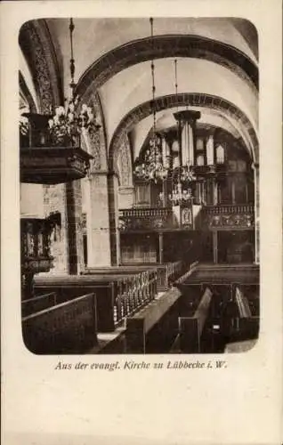 Ak Lübbecke in Westfalen, Evangelische Kirche, Innenansicht, Orgel