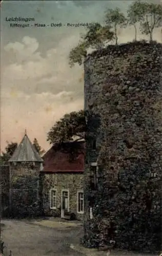 Ak Leichlingen, Blick auf das Rittergut, Haus, Bergfried