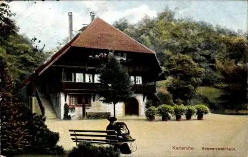 Ak Karlsruhe in Baden, Schwarzwaldhaus