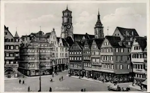 Ak Stuttgart in Württemberg, Marktplatz