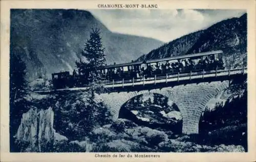 Ak Chamonix Mont Blanc Haute Savoie, Chemin de fer du Montenvers, Eisenbahn