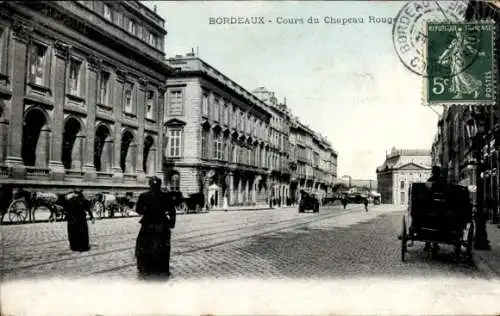 Ak Bordeaux Gironde, Cours du Chapeau Rouge, Rotkäppchenstraße