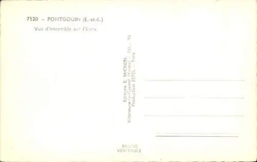 Ak Pontgouin Eure et Loir, Vue d'ensemble sur l'Eure