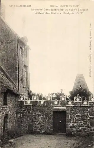 Ak Rothéneuf Ille-et-Vilaine, Ancienne Gentilhommiere ou habite l'Ermite, Auteur des Rochers