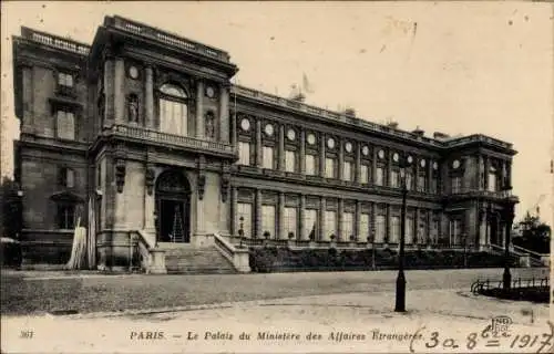 Ak Paris VIIe, Palast des Außenministeriums