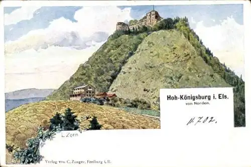 Künstler Ak Zorn, L., Orschwiller Orschweiler Elsass Bas Rhin, Hohkönigsburg