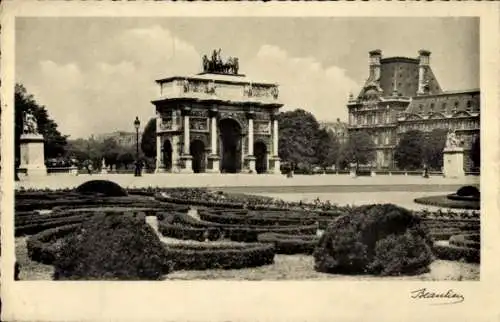 Ak Paris VIII, Triumphbogen, Arc de Triomphe, Jardin des Tuileries