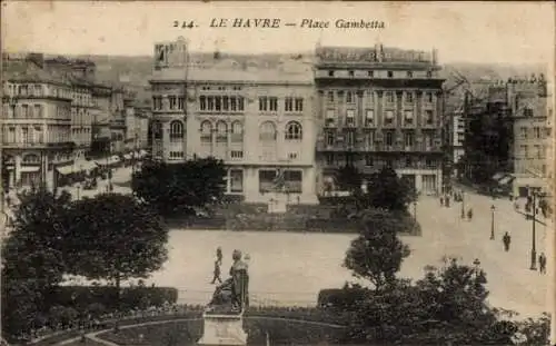 Ak Le Havre Seine Maritime, Place Gambetta