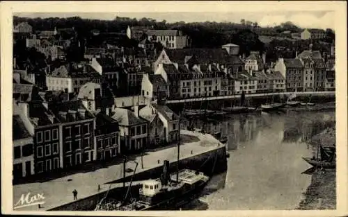 Ak Belle Ile en Mer Morbihan, Gesamtansicht der Stadt, Hafen