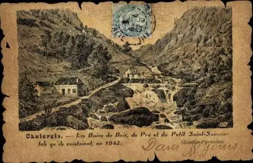 Ak Cauterets Hautes Pyrénées, Les Bains du Bois, du Pre und Petit Saint-Sauveur wie sie sind