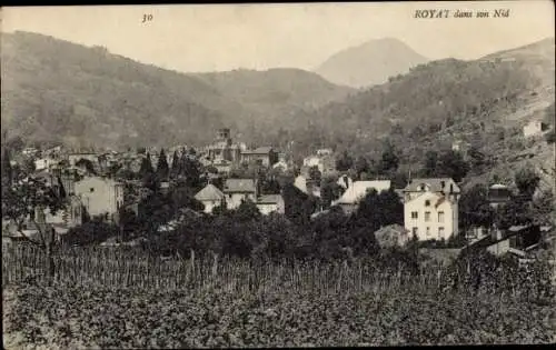 Ak Royat Puy de Dôme, Panorama, in seinem Nest