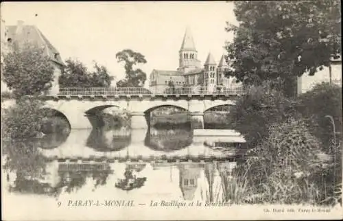 Ak Paray le Monial Saône et Loire, Basilika, Bourbine