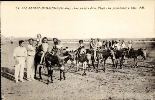 Ak Les Sables d'Olonne Vendée, Die Freuden des Strandes, Der Spaziergang in Anes