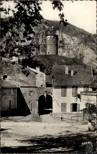 Ak Tarascon Ariège, Tour de l'ancien chateau et ancienne porte fortifiee