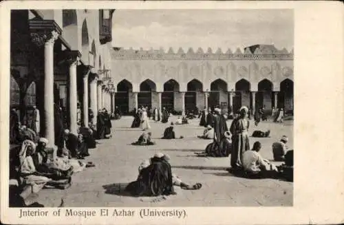 Ak Cairo Kairo Ägypten, Innenraum der Moschee der El-Azhar-Universität