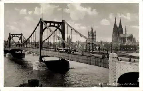 Ak Köln am Rhein, Teilansicht, Dom, Hindenburgbrücke