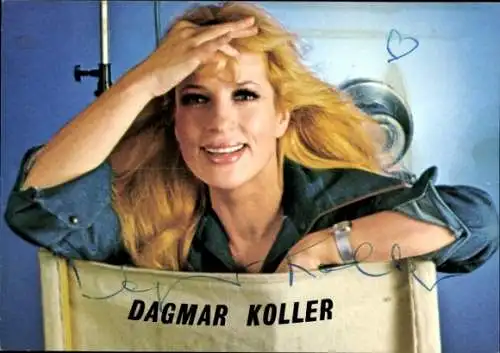 Autogrammkarte Schauspielerin und Sängerin Dagmar Koller, Portrait