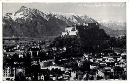 Ak Salzburg in Österreich, Festung Hohensalzburg, Panorama, Untersberg