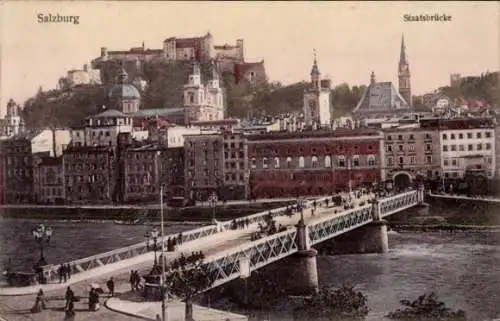 Ak Salzburg in Österreich, Staatsbrücke