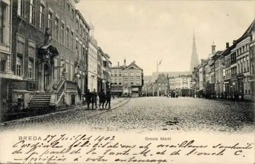 Ak Breda Nordbrabant Niederlande, Groote Markt