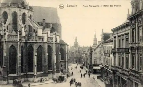 Ak Löwen Löwen Flämisch-Brabant, Place Marguerite, Hotel des Postes