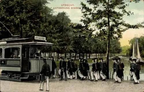 Ak Utrecht Niederlande, Catharijne Singel, Straßenbahn