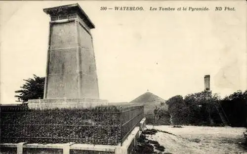 Ak Waterloo Wallonisch-Brabant, Gräber, Pyramide