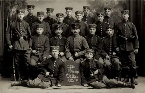 Foto Ak Wilkau Haßlau in Sachsen, Deutsche Soldaten in Uniformen, 3. Abt. 5. Komp. XIX/14