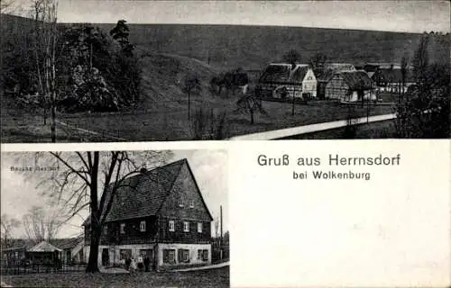 Ak Herrnsdorf Limbach Oberfrohna in Sachsen, Gasthof