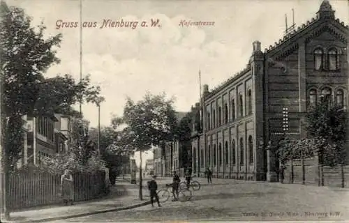 Ak Nienburg an der Weser, Hafenstraße