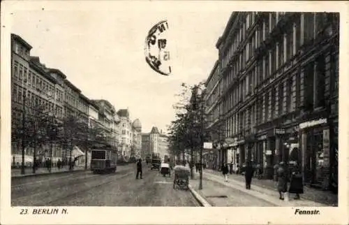 Ak Berlin Wedding, Fennstraße, Straßenbahn