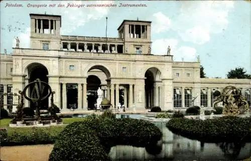 Ak Potsdam in Brandenburg, Orangerie mit den Pekinger astronomischen Instrumenten